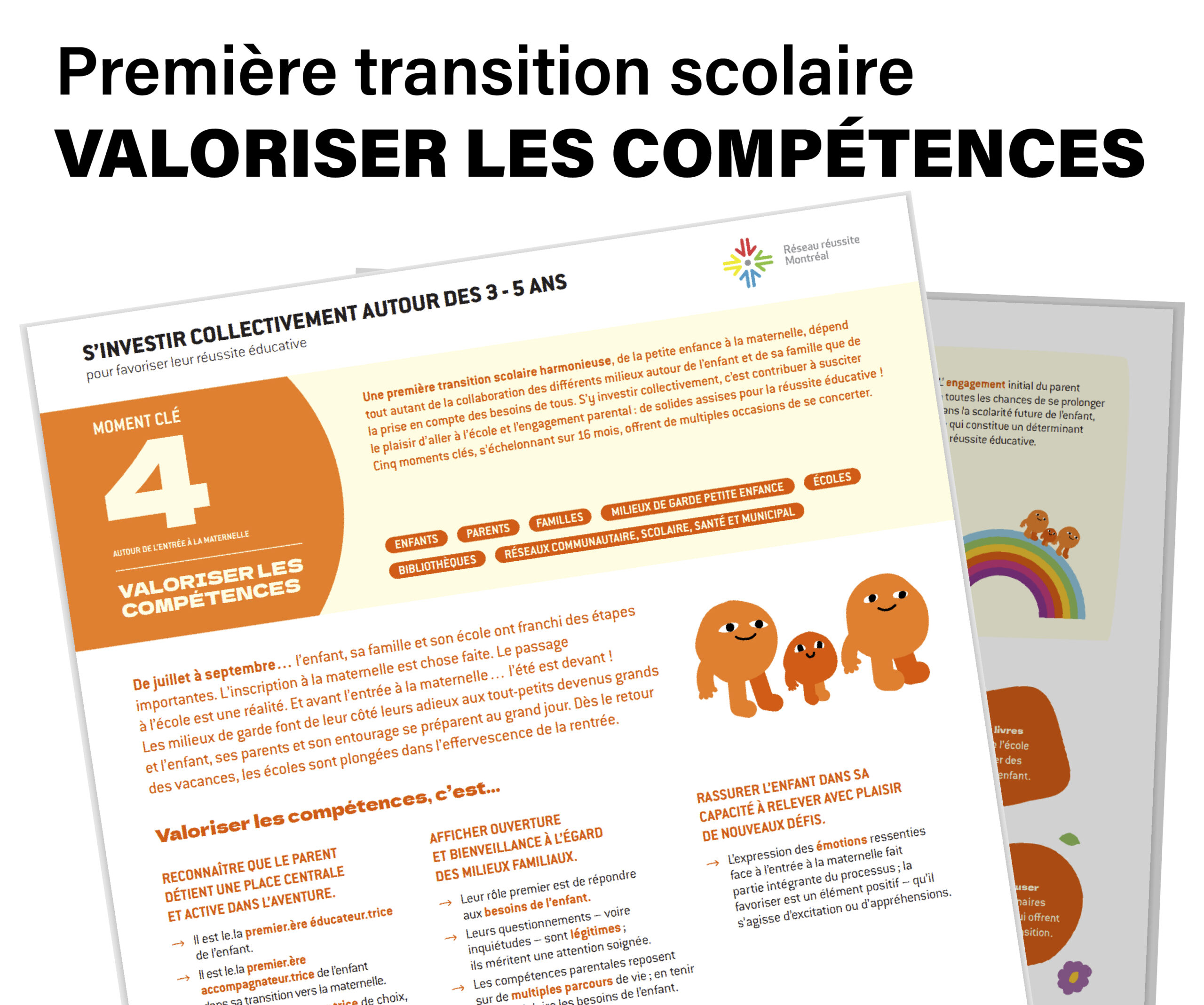 Feuillet sur les moments clés de la première transition scolaire